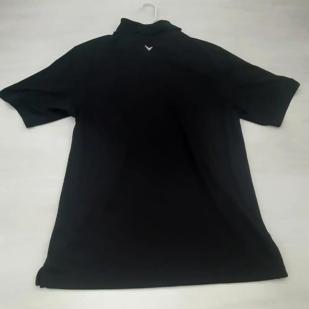 Callaway Polo Shirt Mens Medium Black Golf Performance Short Sleeve